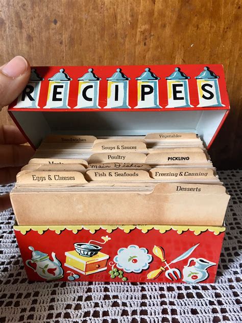 vintage tin recipe boxes